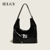 IELGY 女士大容量銀色托特包,休閒柔軟表面和腋下設計