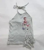 專櫃童裝[IKKS] 女童棉質灰色肩帶背心(編號10067)~10Y