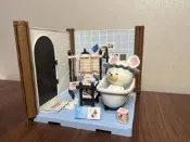 正版原版萬代紅標小熊學校浴室款絕版老貨拼裝模型場景配件齊全