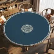 全球選品1館 生活百貨 圓桌桌布圓形中式桌墊檯面加厚消音撲克桌面牌墊子麻將桌打牌桌布