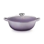 (店+)【Le Creuset】媽咪鑄鐵鍋 24cm 3.1L 藍鈴紫 鋼頭 法國製 炒鍋 湯鍋 燉鍋 (電磁爐 IH爐可用)