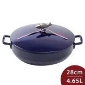 Staub 鑄鐵魚鍋 28cm 4.65L 藍色 鑄鐵鍋 湯鍋 (電磁爐 IH爐可用)