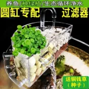 思樂小舖 圓形玻璃魚缸過濾器增氧三合一小型過濾盒陶瓷缸滴流盒瀑布靜音淨