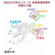 山葉 原廠 SMAX 155 FORCE 1.0 一代 後排骨細部零件 後搖臂零件 油封 套管 培林 軸承 1DK 公司