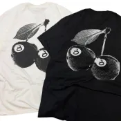 〖AXEL〗Stussy Cherries 8 ball Tee 櫻桃台球印花短T 情侶款短袖T恤 2色