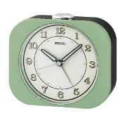 大高雄鐘錶城 seiko SK037 精工鐘 (QHE195M) 復古配色方形靜音燈光鬧鐘(綠色)/9.9X11.3cm｜樂天領券現折★全館特惠中★指定刷卡回饋10%