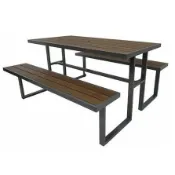 帝國精品家具企業有限公司 《Chair Empire》S43A12/塑木野餐桌椅組/排椅/休閒椅/休閒桌/戶外桌椅組/啤酒桌/泳池邊桌椅/公園椅