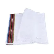 【Paul Smith】PAUL SMITH刺繡銀字LOGO純棉質浴巾/毛巾(白)
