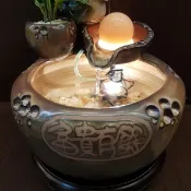 【多款式滾球】6cm 黃玉 滾球 流水 LED 時來運轉【鶯歌台龍陶瓷】聚寶盆~招財~MIT~~送禮手拉坏~鶯歌陶瓷