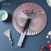 限時特惠👍國風摺疊紙扇古風流蘇女圓扇漢服旗袍古典團扇女式可收納扇子磁吸