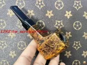 【萬禾】180元！！純手工石楠木！！焦棕亮面異形小方鬥鬥滿鳥焰