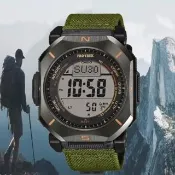 【CASIO 卡西歐】PRO TREK 極致戶外探險 太陽能 多功能電波錶-綠 (PRW-69YB-3)