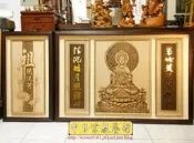 現代神桌木雕神明聯 觀世音菩薩6尺3木雕佛聯 陽雕金箔字 祖德流芳 雷射木雕~A193
