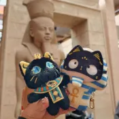 免運🔥本土發貨尼羅河的贈禮埃及展同款埃及豔后喵玩偶毛絨掛件鑰匙扣旅遊伴手禮