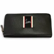 【DOKODEMO】全新未使用商品 ▼ Christian Louboutin 1245154M039 皮革圓拉鍊長皮夾，黑色，西班牙製造，男士款，附防塵袋