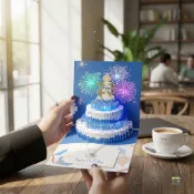 吹蠟燭 放煙火卡片 燈光音樂 煙火聲光卡片 生日卡 立體 放煙火 音樂 3D 立體 高級感 禮物 手作 小卡片