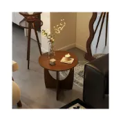 (店+)美式實木小茶幾客廳陽臺中古風邊幾角幾可移動法式茶桌複古小圓桌