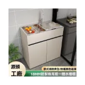 (店+)【林深家具】梳理台/蜂窩鋁廚房櫥櫃帶洗菜盆一體櫃出租房簡易不鏽鋼水槽盆陽臺洗手盆/廚房流理台櫃/廚具/水槽櫃/廚房櫃