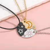 🍀栗子社🍀日月星星項鍊手鍊三人學生閨蜜生日禮物