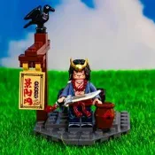 國潮玩 具四大名著水滸傳天傷星武松打虎場景人仔禮物中國積木宋朝