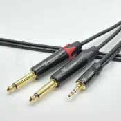 (店+)【YC Sound】可撕開音源線 監聽喇叭線 雙6.3轉3.5 6.5mm轉3.5mm 左右聲道 雙6.3mm轉3.5mmTRS 一分二