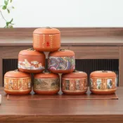 北島-紫砂茶葉罐 茶具 複古 密封罐 家用 防潮儲茶 大容量 普洱茶餅罐子 茶倉 收納罐 茶葉密封罐