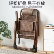 免運 躺椅 辦公躺椅 戶外椅 藤椅午睡靠背單人涼椅折疊午休陽臺家用休閒老人靠椅懶人椅子老式折疊躺椅 午休椅 折疊椅 懶椅