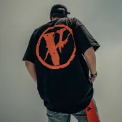 現貨VLONE x FRIENDS藤原浩閃電大v潮流寬鬆高街嘻哈男女短袖T恤
