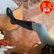 全球選品1館 生活百貨 品牌真皮時裝靴女2025年秋冬新款中跟粗跟長靴不過膝長靴子