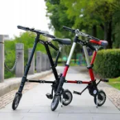 迷你折疊車10吋8吋超小型代步單車 超輕量化鋁合金便攜省力腳踏車 免安裝快速折疊節省空間小徑車 學生族上班族短程通勤