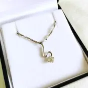 光芒流線造型 純銀項鍊 單顆水鑽 造型配件/飾品