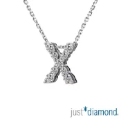 【Just Diamond】Love Words字母系列 18K金鑽石墜子-X(不含鍊)