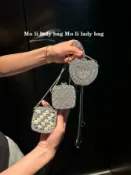 喜挖2店 巴掌心大 歐美凹造型輕奢閃鑽裝飾包高級感銀色迷你包包晚宴包
