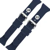 【Watchband】20.22mm / 各品牌通用 經典色系 快拆型 矽膠錶帶(海軍藍色)