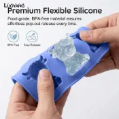 洛陽牡丹果凍糖果模具柔性冰塊模具迷你高原牛冰塊模具食品級柔性矽膠易脫模可重複使用3d牛形冰威士忌南海
