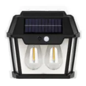 現貨⚡️速發⚡️1W太陽能感應壁掛 單燈 雙燈 可換18650電池 黃光/太陽能感應燈 庭院燈 人體感應燈 夜燈 壁燈