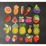 【哈狼族】服飾輔料/刺繡布貼/EMd/蔬果系列 水果蔬菜 紅蘿蔔茄子香蕉草莓西瓜櫻桃鳳梨辣椒小白菜 燙布貼補丁貼DIY