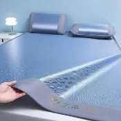 【Quality 聚家】艾草冰絲涼席三件套  可機洗涼席 床單款涼席 床罩 床套180*200cm（防滑綁帶/透氣排濕）