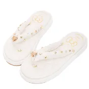 HELLO KITTY X Ann’S華麗珠寶盒澎澎夾腳厚底涼拖鞋3cm-白