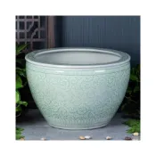 (店+)【廠家直銷】景德鎮陶瓷缸金魚盆睡蓮碗蓮烏龜陽臺風水庭院大缸深缸水缸荷花盆