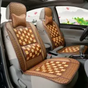 全球選品1館 生活百貨 汽車坐墊夏季竹片麻將涼墊單片小車麵包車通用座墊套夏天涼蓆貨車
