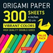 【三民網路書店】Origami Paper 300 Sheets Vibrant Colors 4 (10 CM): Tuttle Origami Paper: Double-Sided Origami Sheets Printed with 12 Different Designs 作者：Tuttle Studio(EDI)