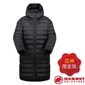 【MAMMUT 長毛象】女 款 長版連帽羽絨保暖外套 夾克 大衣 雪衣/750FP鵝絨_黑_02920