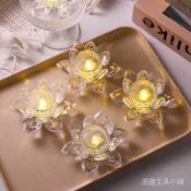 台灣現貨 LED仿真透明蠟燭 許願蓮花燈/法會.宗教活動/禮品.贈品/廟會/普渡/祈福/佛堂/禮品/佛燈 光明燈/長明燈