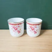 台灣早期大同特白瓷器 茶杯 花朵圖案 禮物 瓷杯