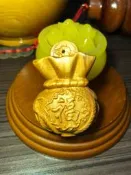 【原生緣】太行山 崖柏 福袋 錢袋 木雕 擺件，可當吊飾，鑰匙圈！非龍柏 沉香 檀香 黃檜 肖楠 檜木 黑檀聚寶盆文昌筆