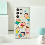 蠟筆小新午睡貼紙亂花防摔透明SAMSUNG手機殼