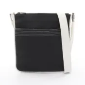 【DOKODEMO】【二手】 LOEWE男士單肩包 Repeat Anagram 黑/白 PVC 塗層帆布皮革 Anagram 單肩包