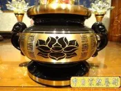 高級神桌佛具銅器.雙色金蓮花祖爐 中日宗教藝術工坊 神明廳佛具精品 佛桌公媽桌神櫥佛櫥公媽桌 神龕佛龕祖先龕~F32