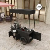 新款擺攤推車夜市流動地攤車小喫車商場促銷車展示架戶外移動餐車 地攤車 手推車 餐車 行動餐車 小喫車 擺攤車